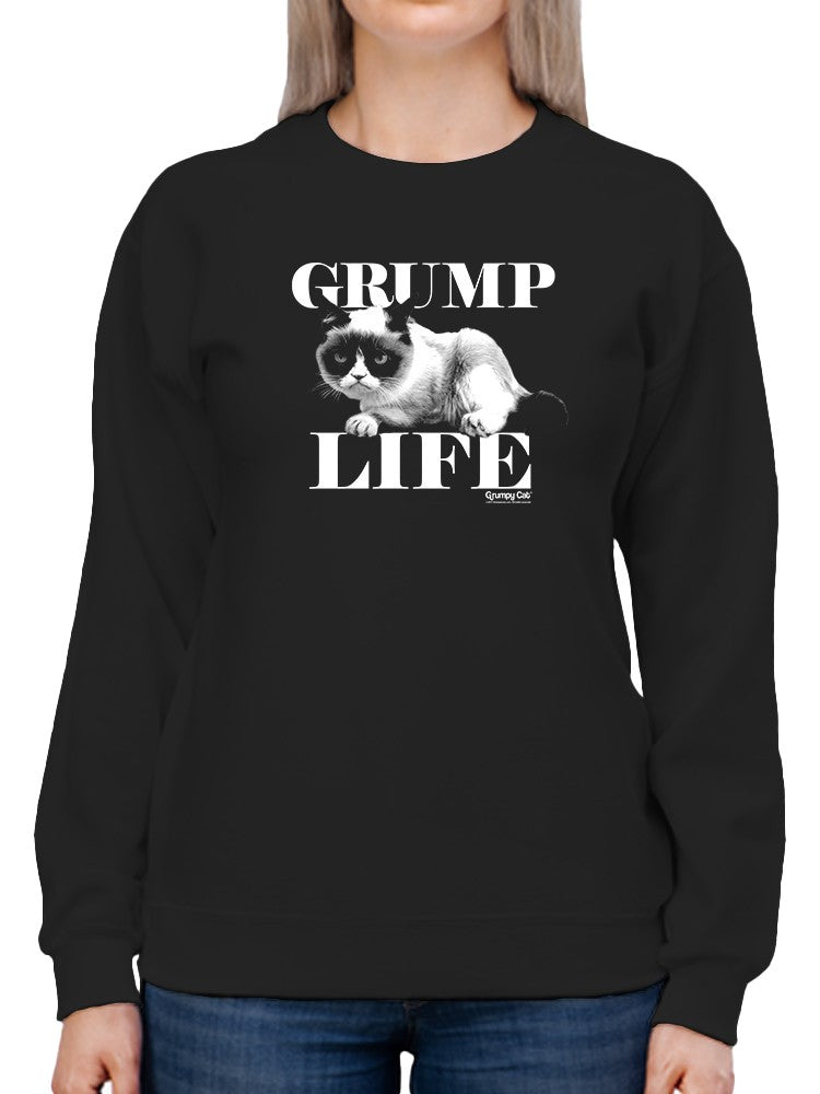 Grumpy Cat: Grump Life Slogan Sweatshirt Women's -T-Line Designs