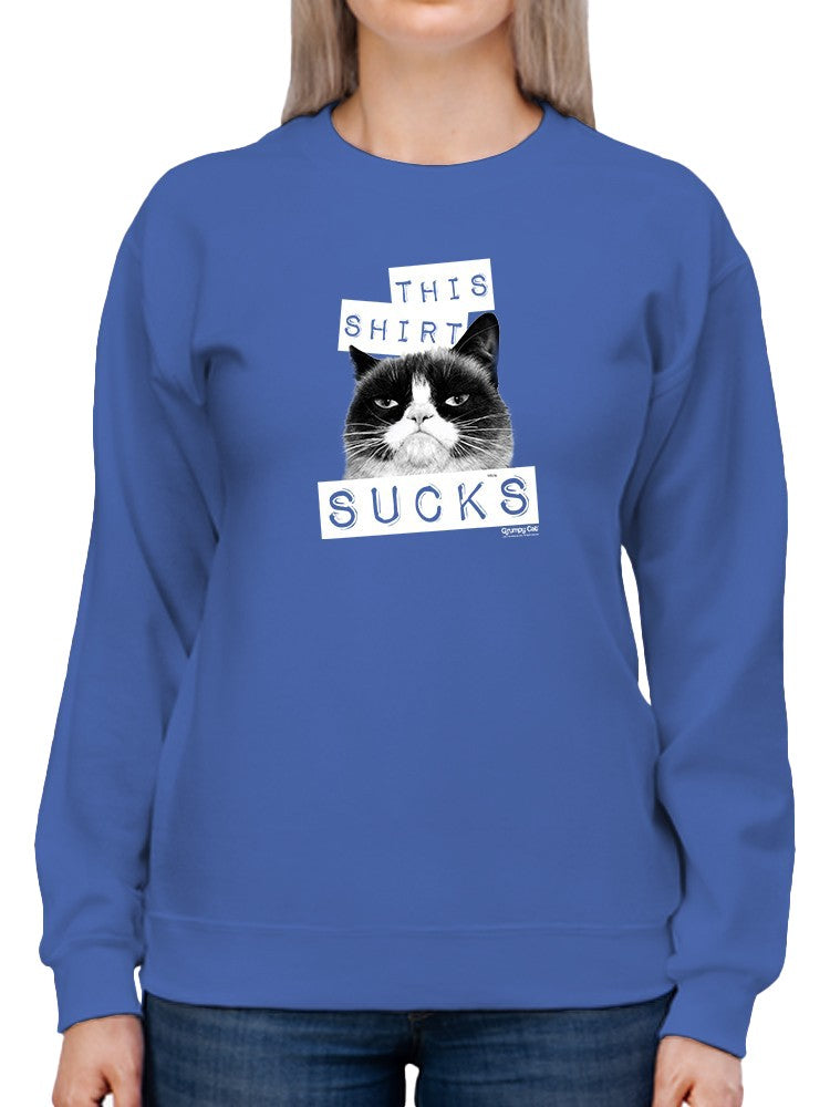 Sucks Grumpy Cat Sweatshirt Women's -T-Line Designs