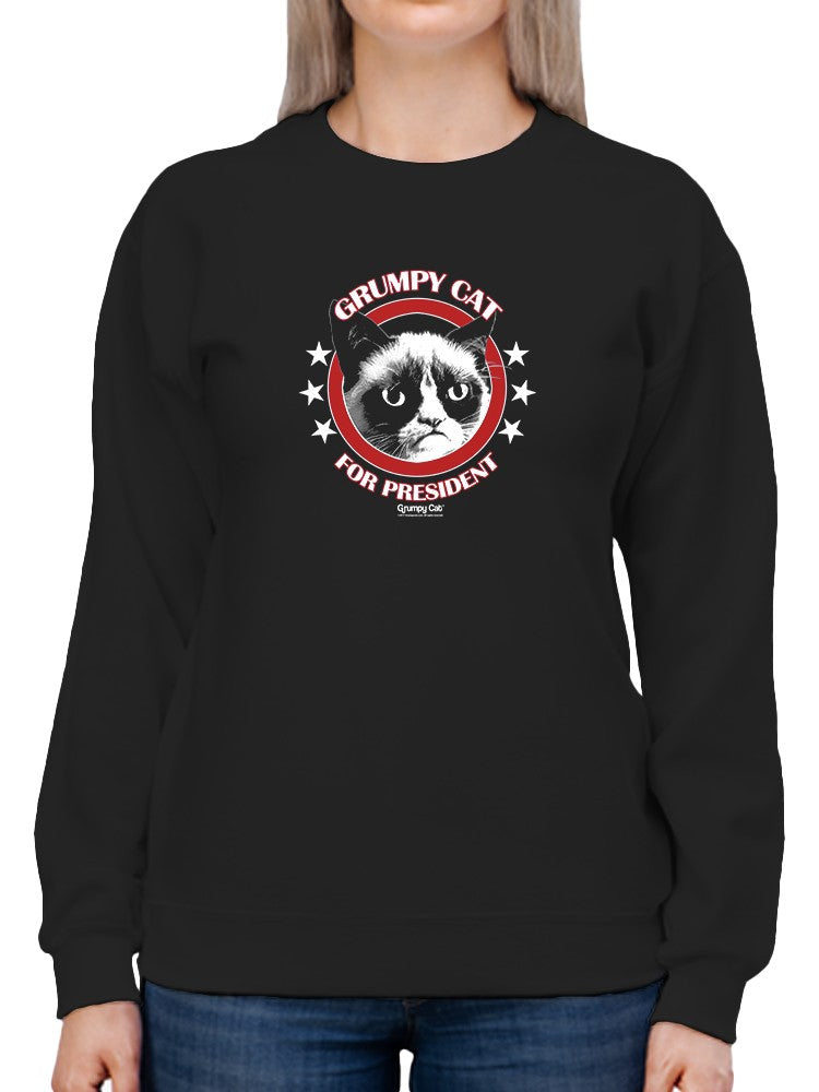 President Grumpy Cat Sweatshirt Women's -T-Line Designs