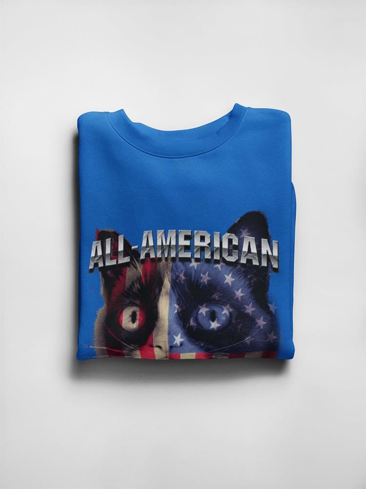 All American Grumpy Cat Sweatshirt Women's -T-Line Designs