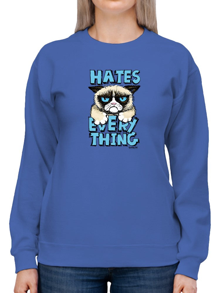 Grumpy Cat And Quote Sweatshirt Women's -T-Line Designs