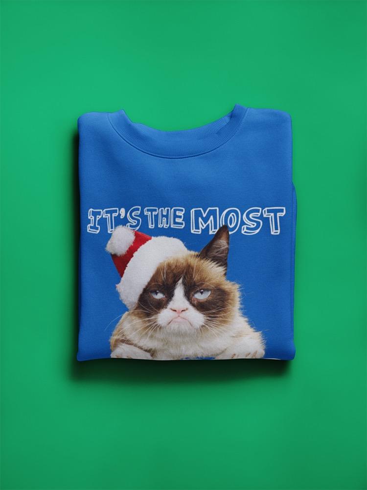 Grumpy Cat With Christmas Quote Sweatshirt Women's -T-Line Designs