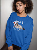 Jingle All The Way Grumpy Cat Sweatshirt Women's -T-Line Designs