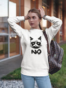 Grumpy Cat And The Word No Sweatshirt Women's -T-Line Designs