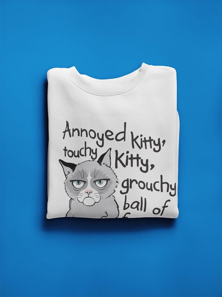 Ball Of Fur Grumpy Cat Sweatshirt Women's -T-Line Designs