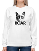 Grumpy Cat Roar Sweatshirt Women's -T-Line Designs