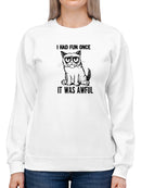 Grumpy Cat Hand Drawing  Sweatshirt Women's -T-Line Designs