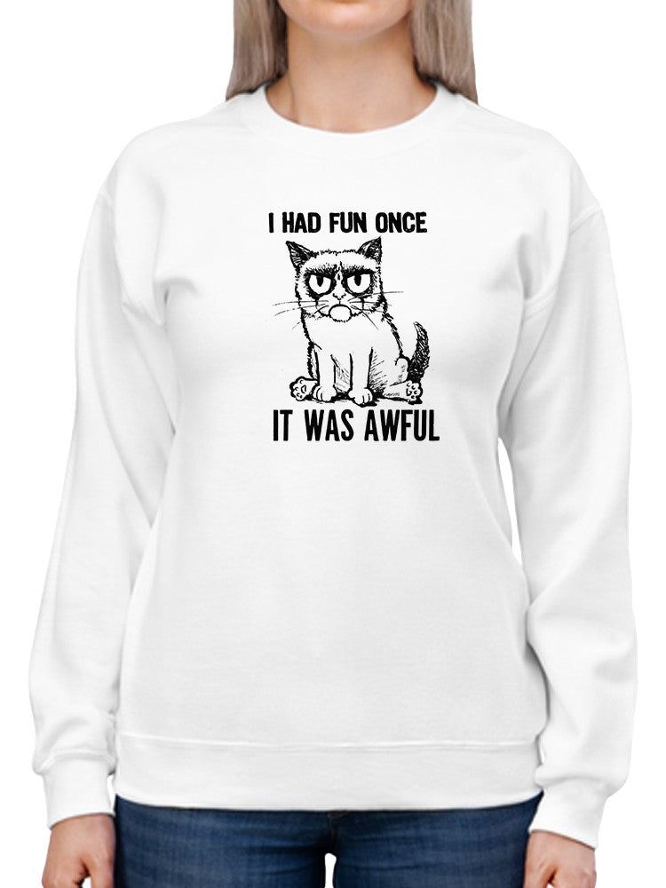 Grumpy Cat Hand Drawing  Sweatshirt Women's -T-Line Designs