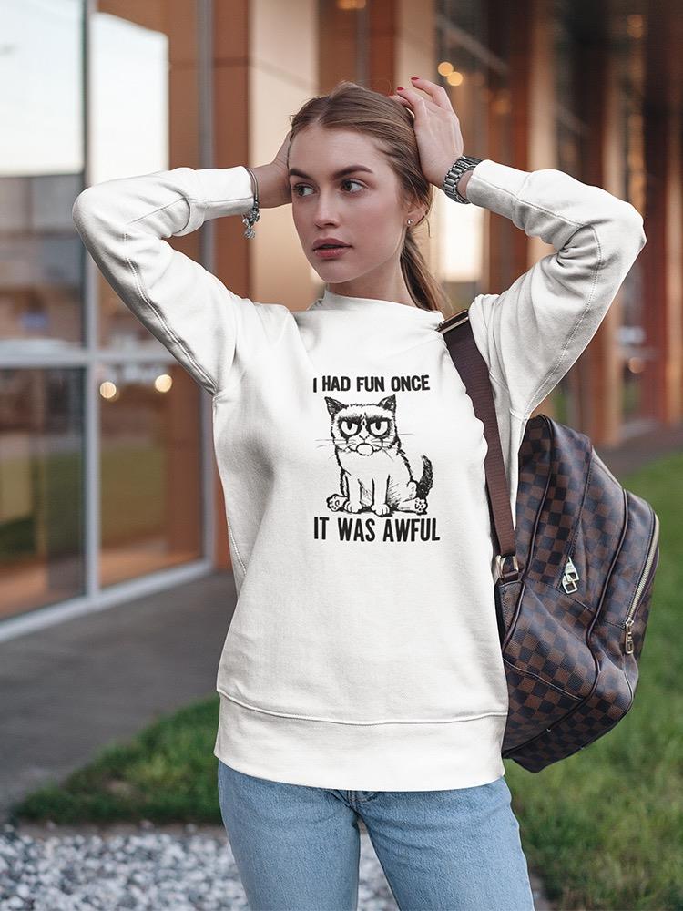 Grumpy Cat Hand Drawing  Sweatshirt Women's -T-Line Designs