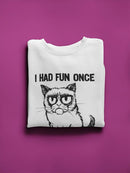 Grumpy Cat Hand Drawing  Sweatshirt Women's -T-Line Designs