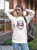 Grumpy Cat Purple Drawing Sweatshirt Women's -T-Line Designs