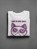 Grumpy Cat Purple Drawing Sweatshirt Women's -T-Line Designs