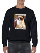 Grumpy Cat It Was Awful Sweatshirt Men's -T-Line Designs