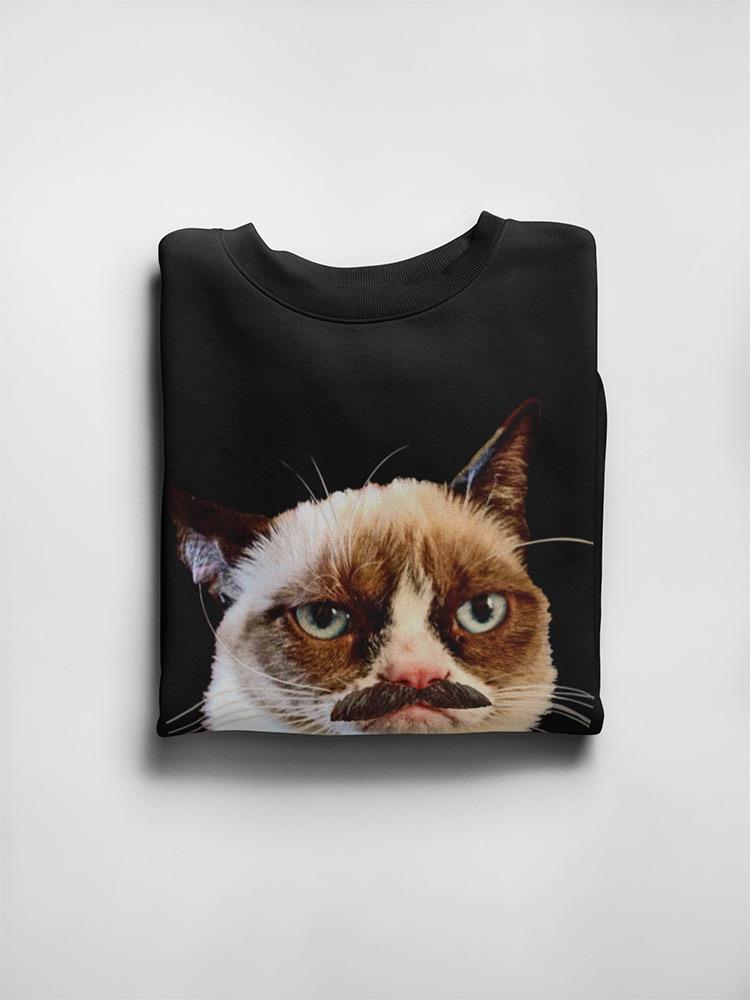 Moustache Grumpy Cat Sweatshirt Men's -T-Line Designs