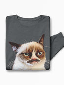 Moustache Grumpy Cat Sweatshirt Men's -T-Line Designs