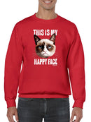 This Is My Happy Face Grumpy Cat Sweatshirt Men's -T-Line Designs