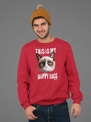 This Is My Happy Face Grumpy Cat Sweatshirt Men's -T-Line Designs