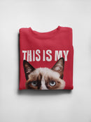 This Is My Happy Face Grumpy Cat Sweatshirt Men's -T-Line Designs