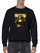 Grumpy Cat Over Mona Lisa's Face Sweatshirt Men's -T-Line Designs