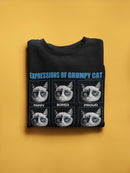 Expressions Of Grumpy Cat Sweatshirt Men's -T-Line Designs