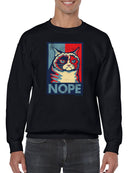Grumpy Cat Art In Red And Blue Sweatshirt Men's -T-Line Designs
