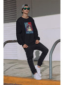 Grumpy Cat Art In Red And Blue Sweatshirt Men's -T-Line Designs