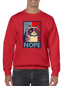Grumpy Cat Art In Red And Blue Sweatshirt Men's -T-Line Designs