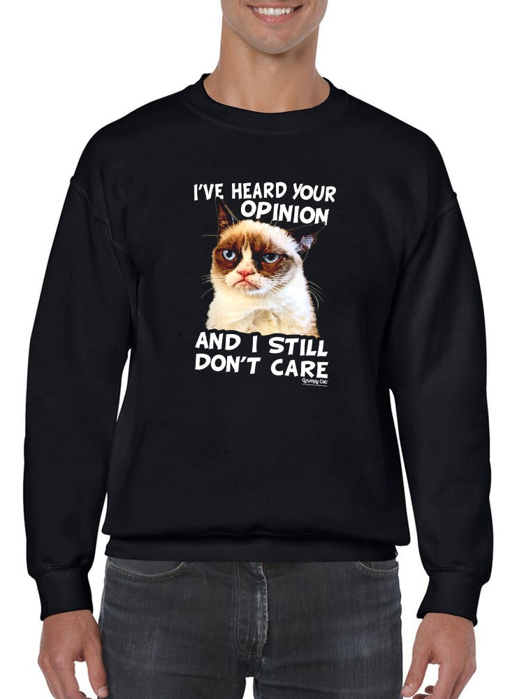 Grumpy Cat Your Opinion Sweatshirt Men's -T-Line Designs