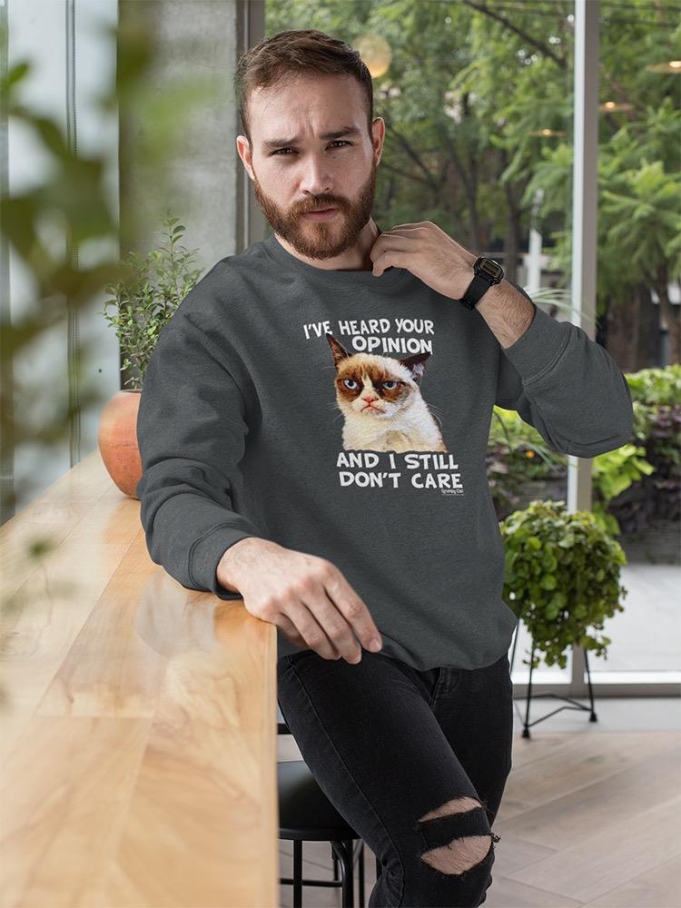 Grumpy Cat Your Opinion Sweatshirt Men's -T-Line Designs