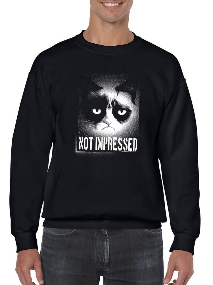 Grumpy Cat Not Impressed Sweatshirt Men's -T-Line Designs