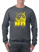Grumpy Cat Yellow Design Sweatshirt Men's -T-Line Designs