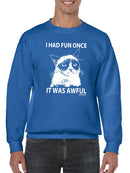 Grumpy Cat White Design Sweatshirt Men's -T-Line Designs