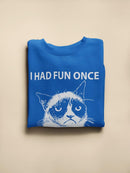 Grumpy Cat White Design Sweatshirt Men's -T-Line Designs