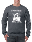 Grumpy Cat White Design Sweatshirt Men's -T-Line Designs