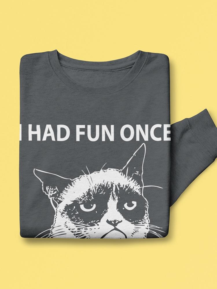 Grumpy Cat White Design Sweatshirt Men's -T-Line Designs