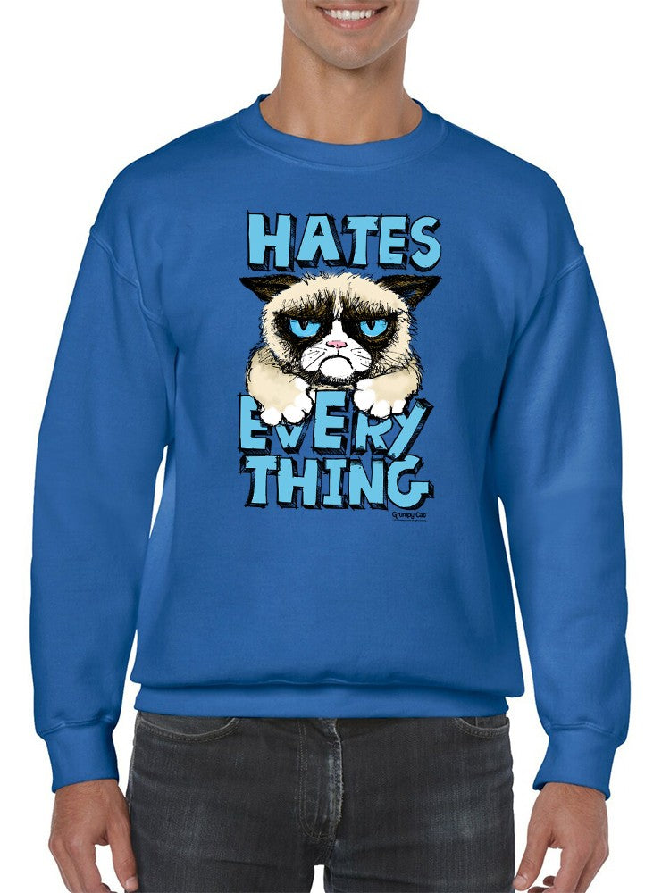 Furry Grumpy Cat Cartoon Sweatshirt Men's -T-Line Designs