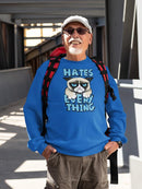 Furry Grumpy Cat Cartoon Sweatshirt Men's -T-Line Designs