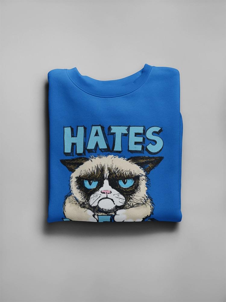 Furry Grumpy Cat Cartoon Sweatshirt Men's -T-Line Designs