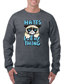 Furry Grumpy Cat Cartoon Sweatshirt Men's -T-Line Designs