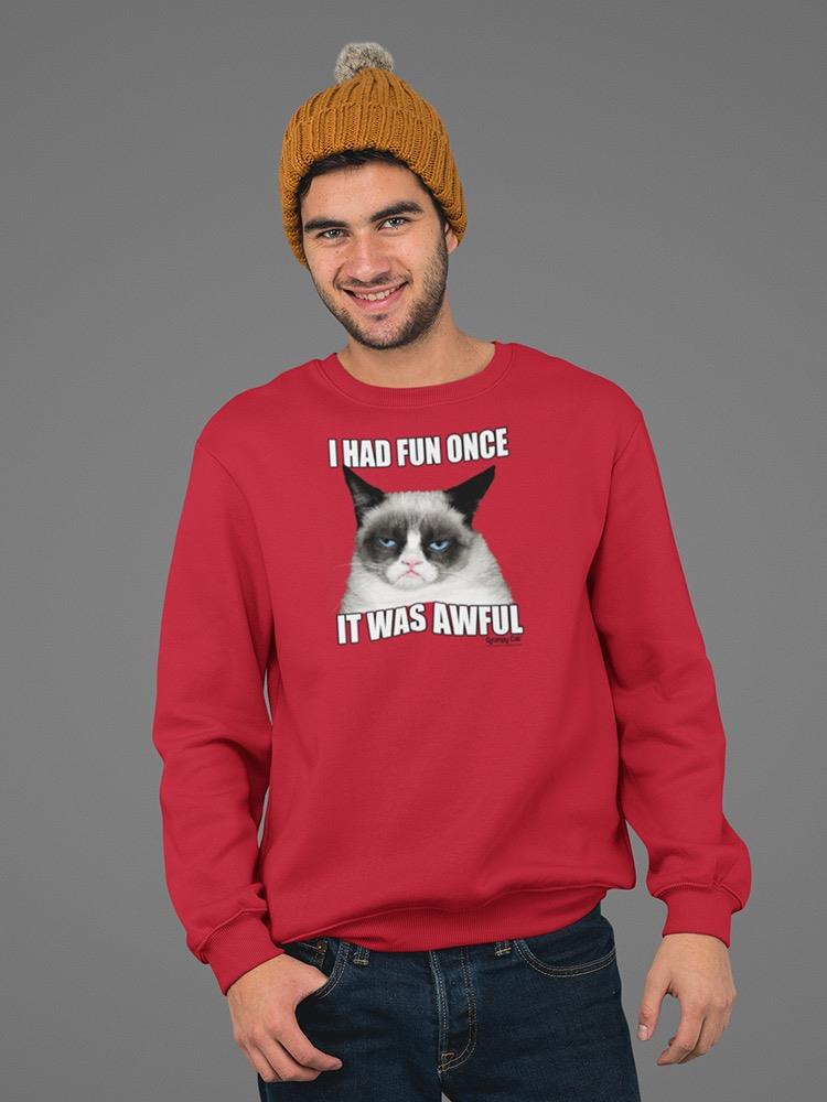 Furry Grumpy Cat Sweatshirt Men's -T-Line Designs