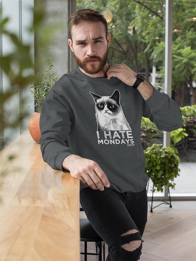 Hate Mondays Grumpy Cat Sweatshirt Men's -T-Line Designs