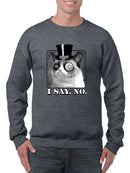 Grumpy Cat With Hat And Monocle Sweatshirt Men's -T-Line Designs