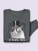 Grumpy Cat With Hat And Monocle Sweatshirt Men's -T-Line Designs