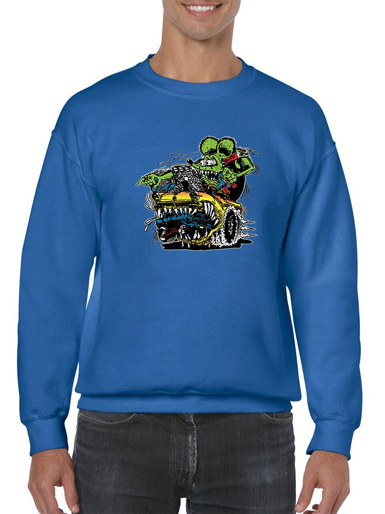 Rat Fink Car Eat Car Hot Rod Sweatshirt Men's -T-Line Designs