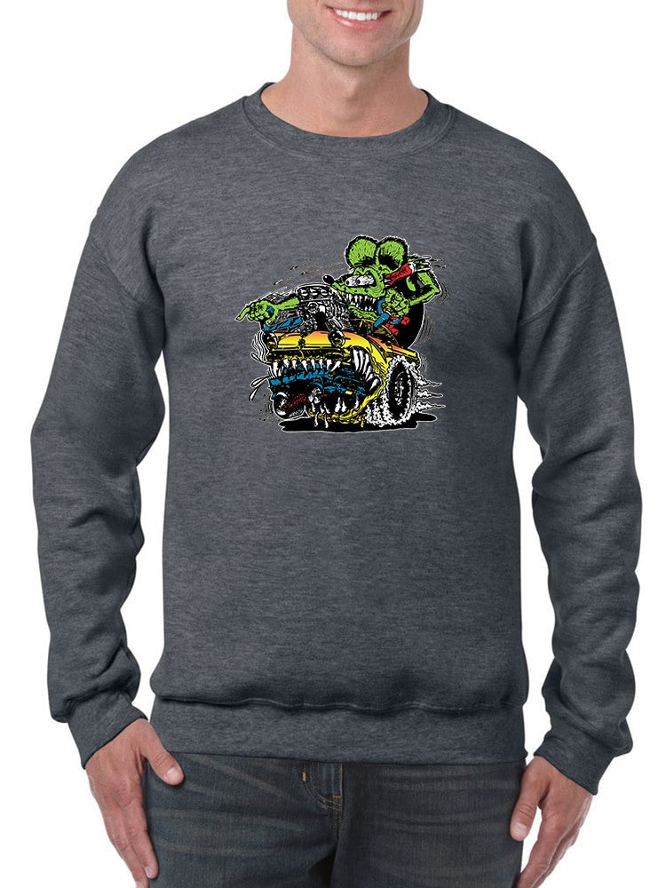 Rat Fink Car Eat Car Hot Rod Sweatshirt Men's -T-Line Designs