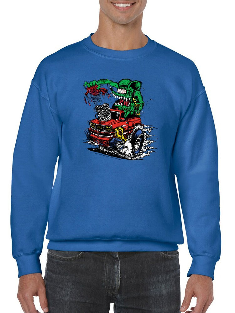 Rat Fink Hot Rod Monster Truck Sweatshirt Men's -T-Line Designs