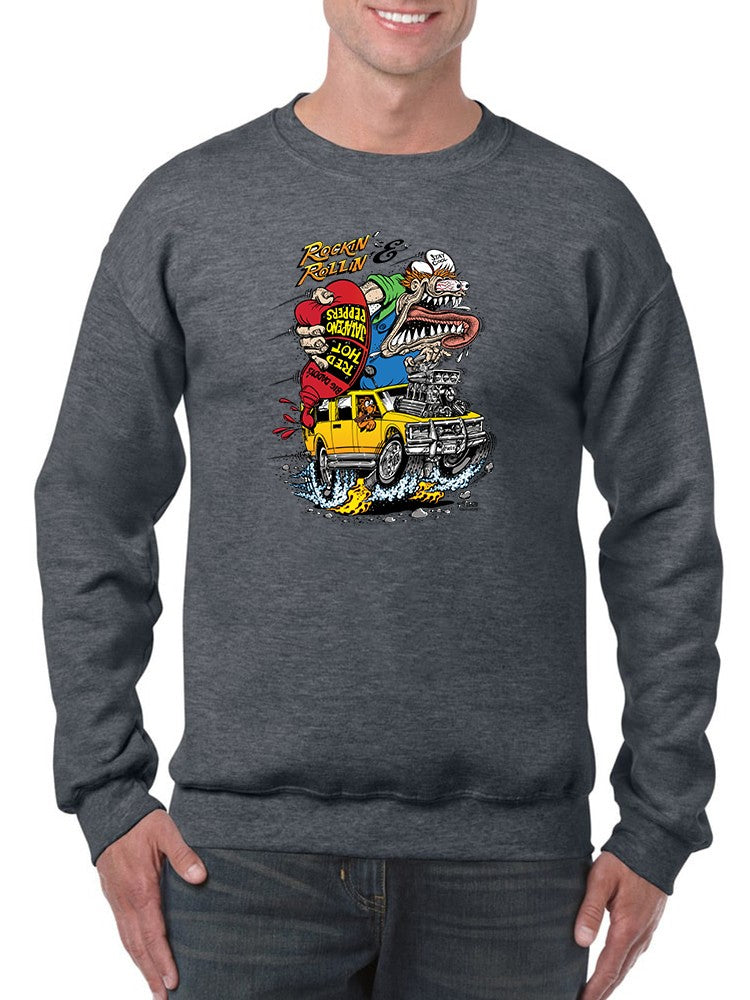 Rat Fink Rockin Rollin Hot Sauce Sweatshirt Men's -T-Line Designs
