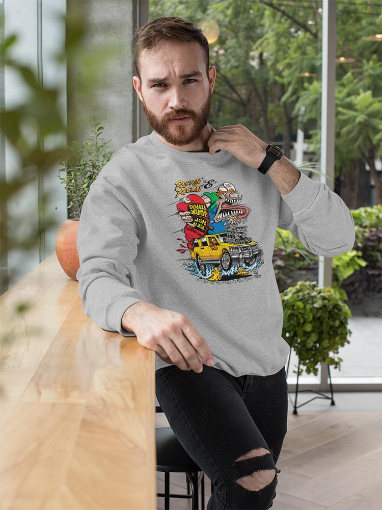 Rat Fink Rockin Rollin Hot Sauce Sweatshirt Men's -T-Line Designs