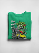 Rat Fink Money Talks Yellow Car Sweatshirt Men's -T-Line Designs