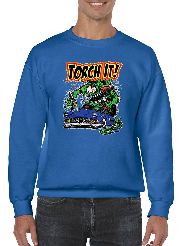 Rat Fink Torch It Mechanic Sweatshirt Men's -T-Line Designs